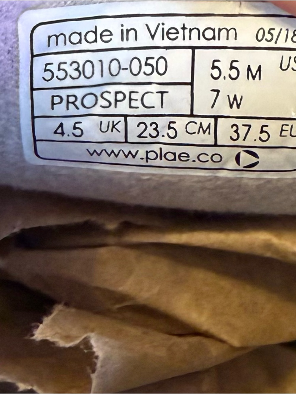 PLAE Prospect Stone Grey Sneaker - Picture 8 of 8